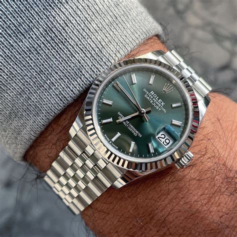 rolex datejust 41 silver green roman|rolex datejust 36 roman numerals.